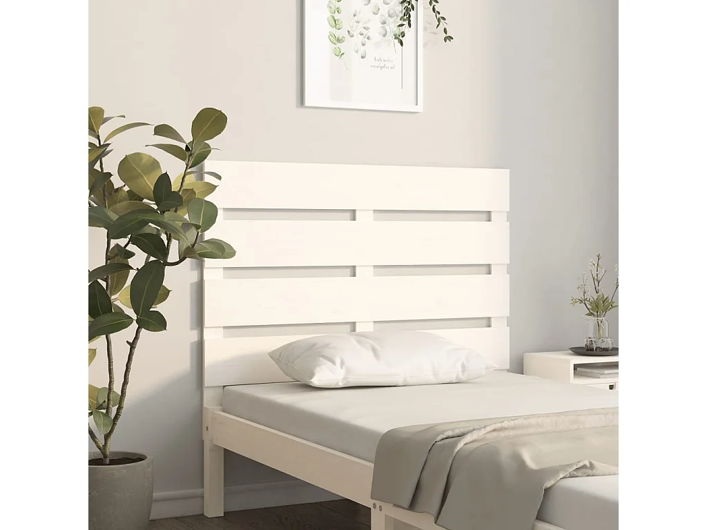 Hoofdbord | Hoofdeinde 75x3x80 cm massief grenenhout wit