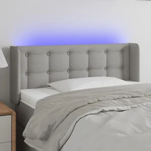 Hoofdbord | Hoofdeinde LED 83x16x78/88 cm stof lichtgrijs Hoofdbord | Hoofdeinde LED 83x16x78/88 cm stof lichtgrijs