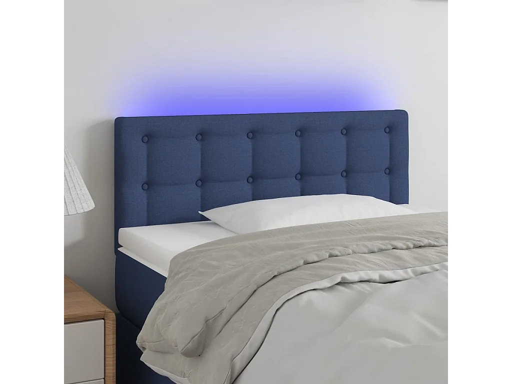 Hoofdbord | Hoofdeinde LED 100x5x78/88 cm stof blauw