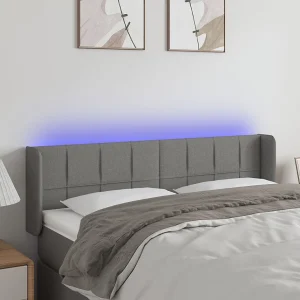 Hoofdbord | Hoofdeinde LED 147x16x78/88 cm stof donkergrijs Hoofdbord | Hoofdeinde LED 147x16x78/88 cm stof donkergrijs