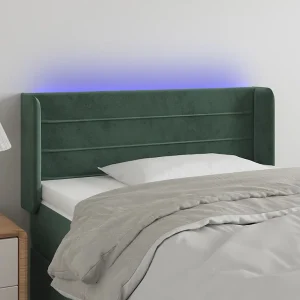 Hoofdbord | Hoofdeinde LED 93x16x78/88 cm fluweel donkergroen Hoofdbord | Hoofdeinde LED 93x16x78/88 cm fluweel donkergroen