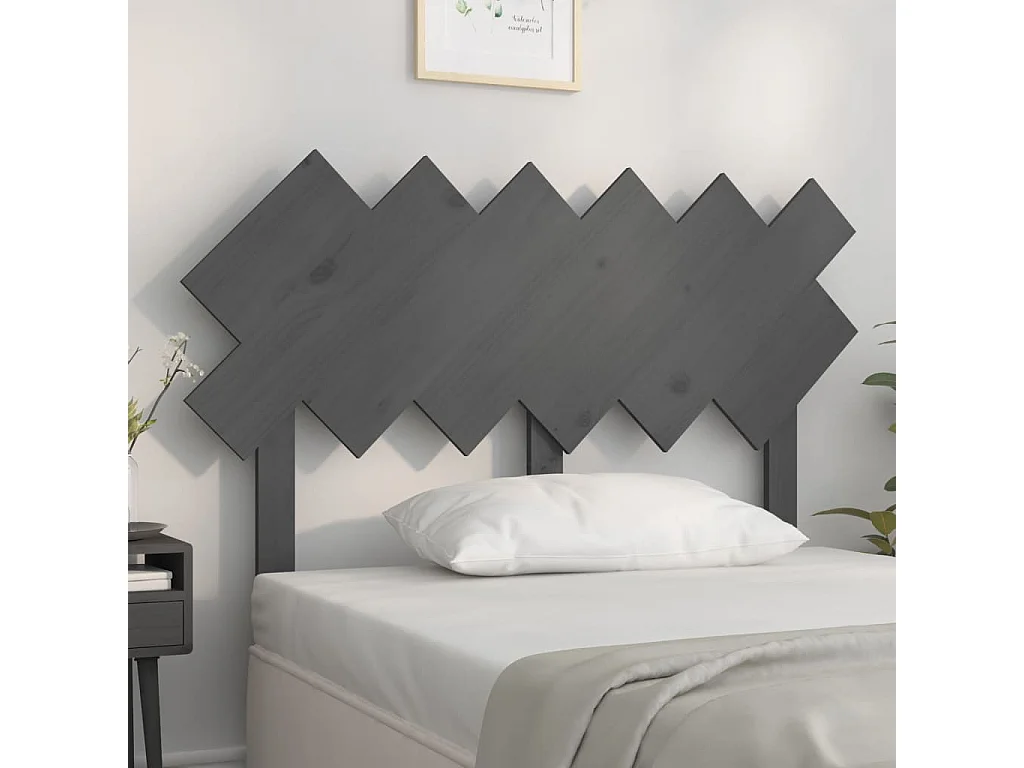 Hoofdbord | Hoofdeinde 122,5x3x80,5 cm massief grenenhout grijs