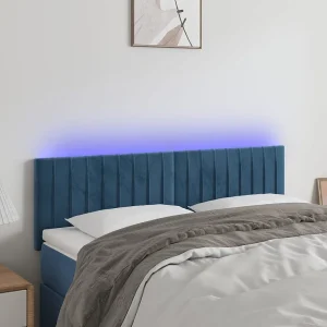 Hoofdbord | Hoofdeinde LED 144x5x78/88 cm fluweel donkerblauw Hoofdbord | Hoofdeinde LED 144x5x78/88 cm fluweel donkerblauw