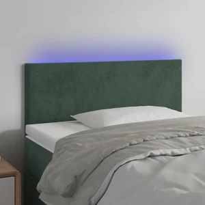 Hoofdbord | Hoofdeinde LED 80x5x78/88 cm fluweel donkergroen