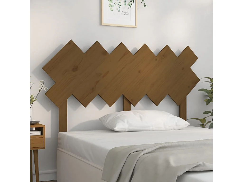 Hoofdbord | Hoofdeinde 132x3x81 cm massief grenenhout honingbruin