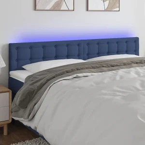 Hoofdbord | Hoofdeinde LED 180x5x78/88 cm stof blauw Hoofdbord | Hoofdeinde LED 180x5x78/88 cm stof blauw
