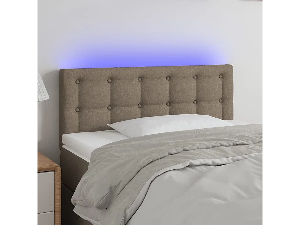 Hoofdbord | Hoofdeinde LED 80x5x78/88 cm stof taupe