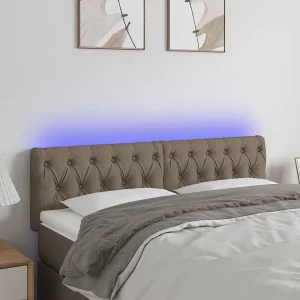 Hoofdbord | Hoofdeinde LED 144x7x78/88 cm stof taupe