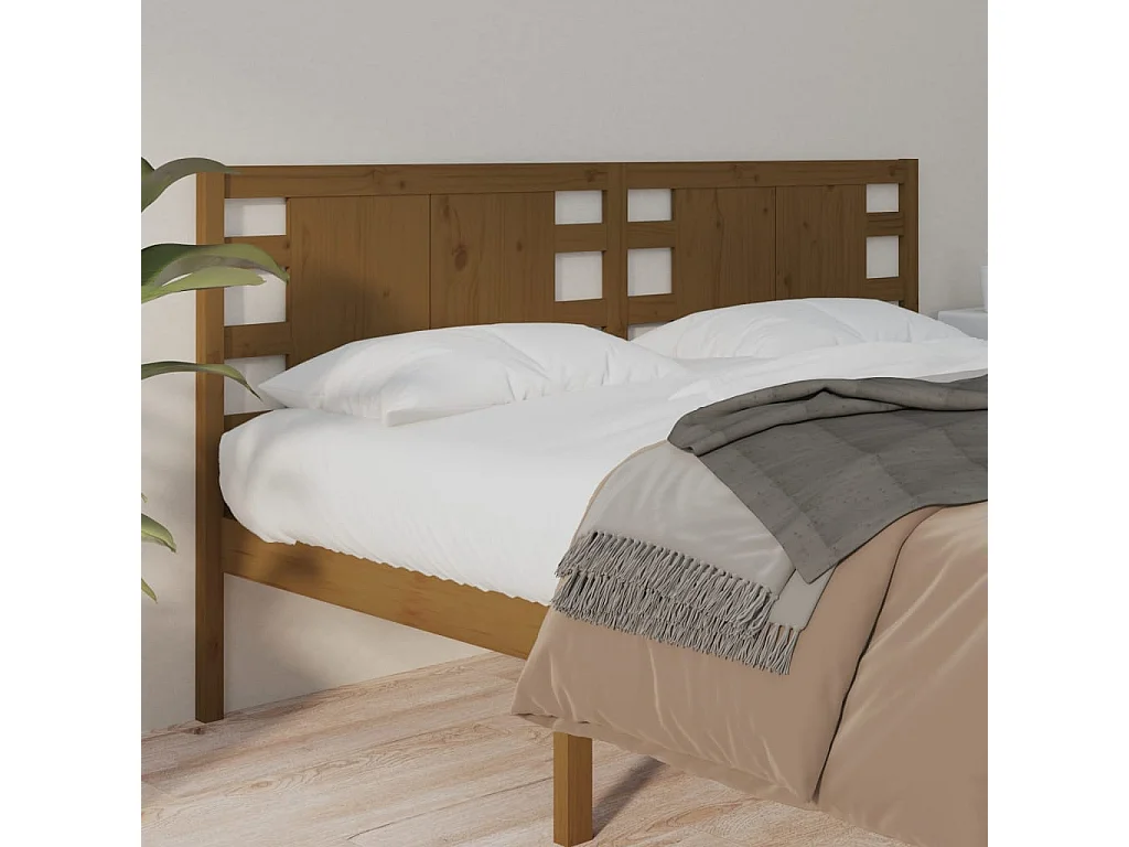 Hoofdbord | Hoofdeinde 126x4x100 cm massief grenenhout honingbruin