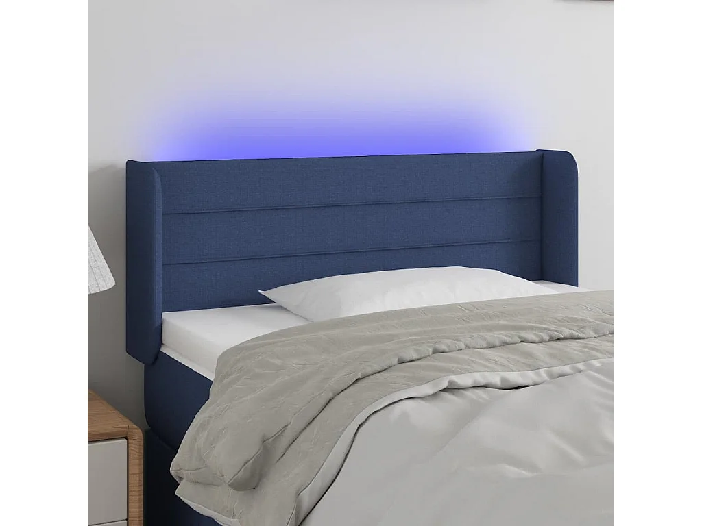 Hoofdbord | Hoofdeinde LED 93x16x78/88 cm stof blauw