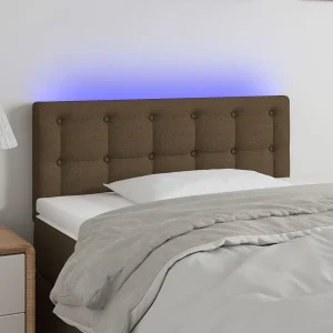 Hoofdbord | Hoofdeinde LED 90x5x78/88 cm stof donkerbruin Hoofdbord | Hoofdeinde LED 90x5x78/88 cm stof donkerbruin