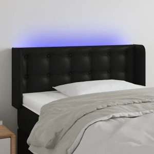 Hoofdbord | Hoofdeinde LED 83x16x78/88 cm kunstleer zwart