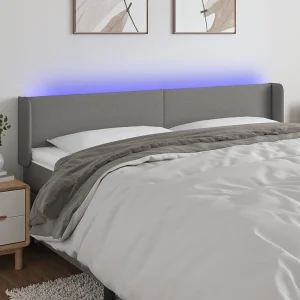 Hoofdbord | Hoofdeinde LED 163x16x78/88 cm stof donkergrijs Hoofdbord | Hoofdeinde LED 163x16x78/88 cm stof donkergrijs