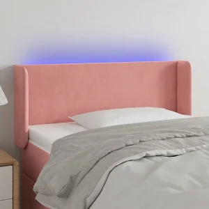Hoofdbord | Hoofdeinde LED 83x16x78/88 cm fluweel roze