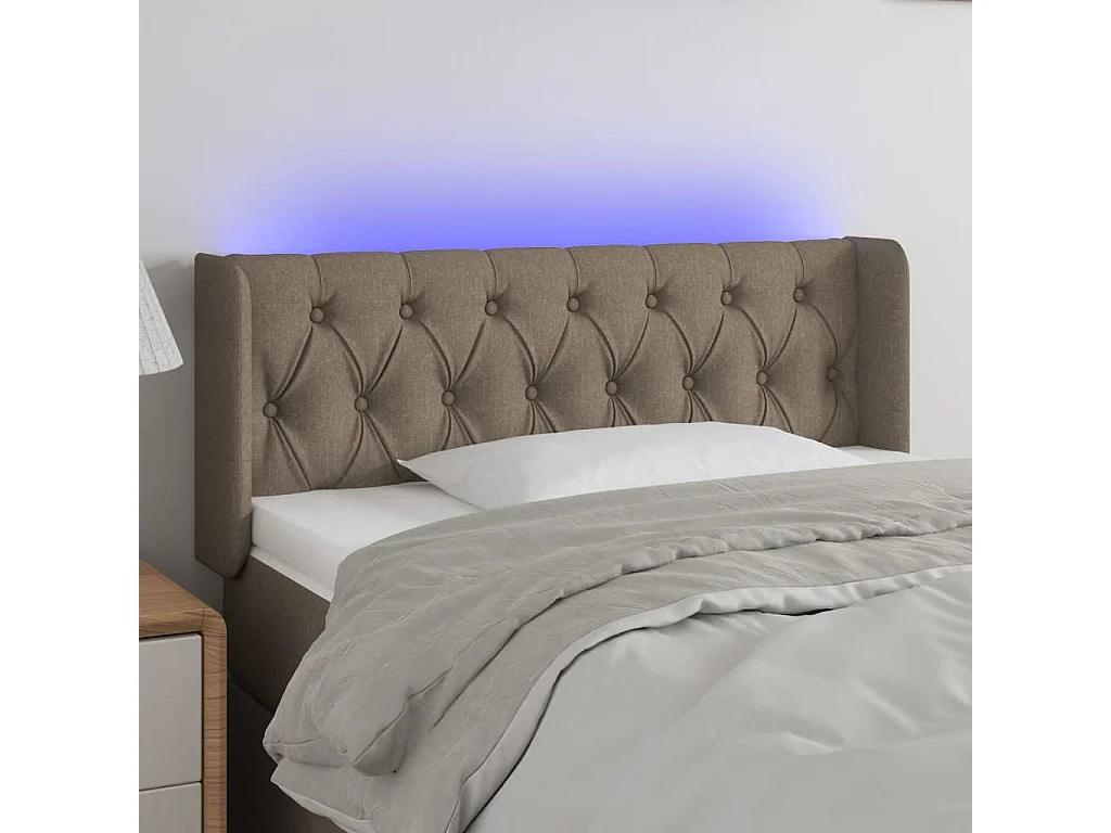 Hoofdbord | Hoofdeinde LED 103x16x78/88 cm stof taupe