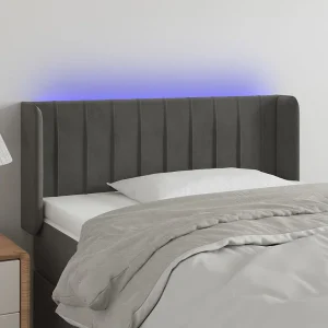 Hoofdbord | Hoofdeinde LED 103x16x78/88 cm fluweel donkergrijs Hoofdbord | Hoofdeinde LED 103x16x78/88 cm fluweel donkergrijs