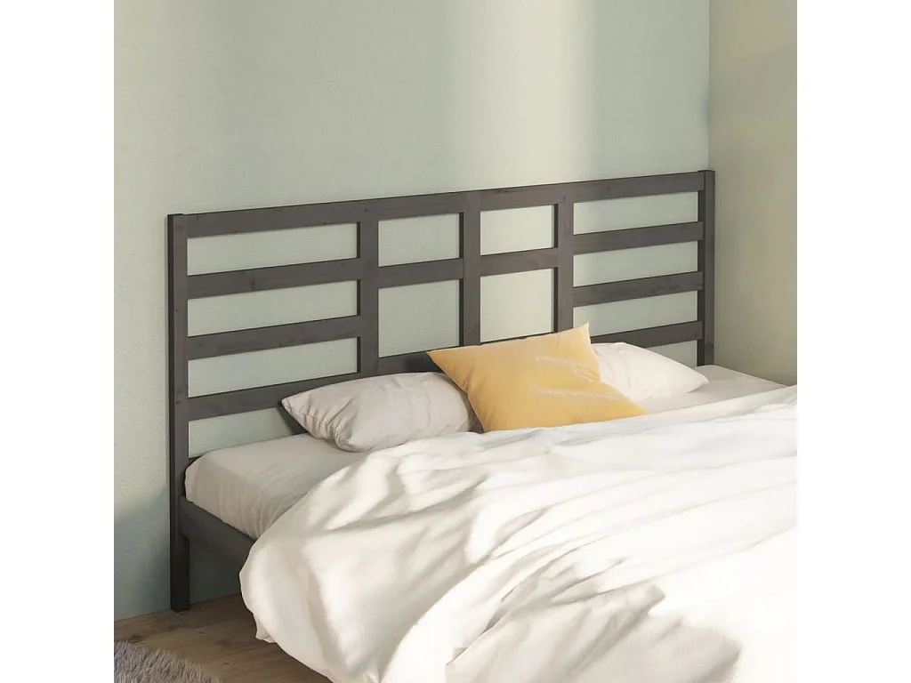 Hoofdbord | Hoofdeinde 186x4x104 cm massief grenenhout grijs