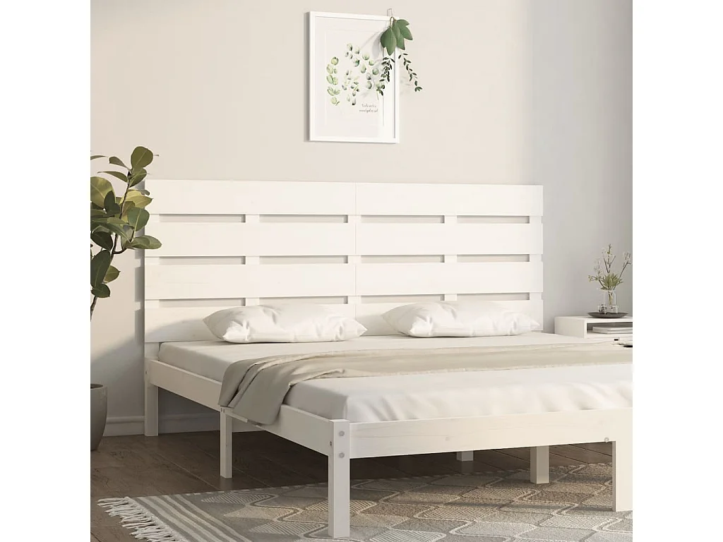 Hoofdbord | Hoofdeinde 140x3x80 cm massief grenenhout wit