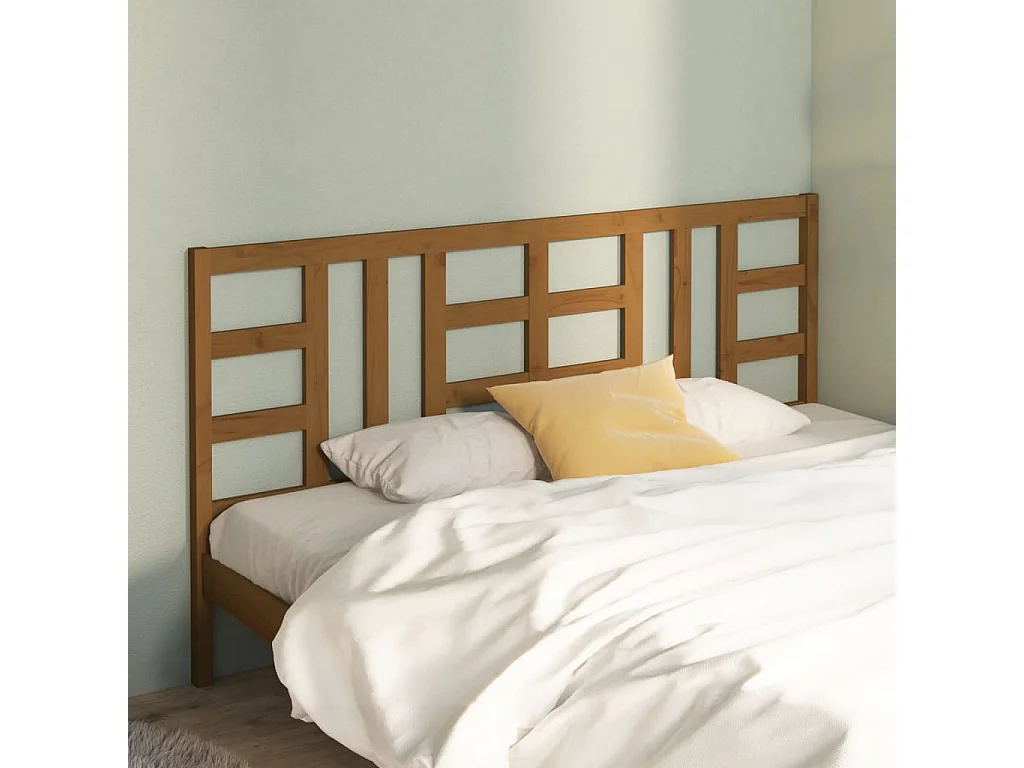 Hoofdbord | Hoofdeinde 206x4x100 cm massief grenenhout honingbruin