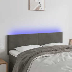 Hoofdbord | Hoofdeinde LED 144x5x78/88 cm fluweel donkergrijs Hoofdbord | Hoofdeinde LED 144x5x78/88 cm fluweel donkergrijs
