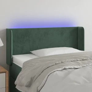 Hoofdbord | Hoofdeinde LED 103x16x78/88 cm fluweel donkergroen Hoofdbord | Hoofdeinde LED 103x16x78/88 cm fluweel donkergroen