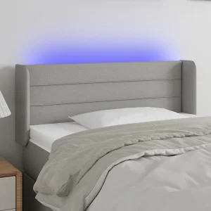 Hoofdbord | Hoofdeinde LED 103x16x78/88 cm stof lichtgrijs Hoofdbord | Hoofdeinde LED 103x16x78/88 cm stof lichtgrijs