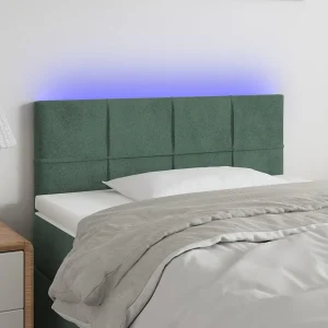 Hoofdbord | Hoofdeinde LED 80x5x78/88 cm fluweel donkergroen