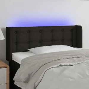 Hoofdbord | Hoofdeinde LED 83x16x78/88 cm stof zwart Hoofdbord | Hoofdeinde LED 83x16x78/88 cm stof zwart