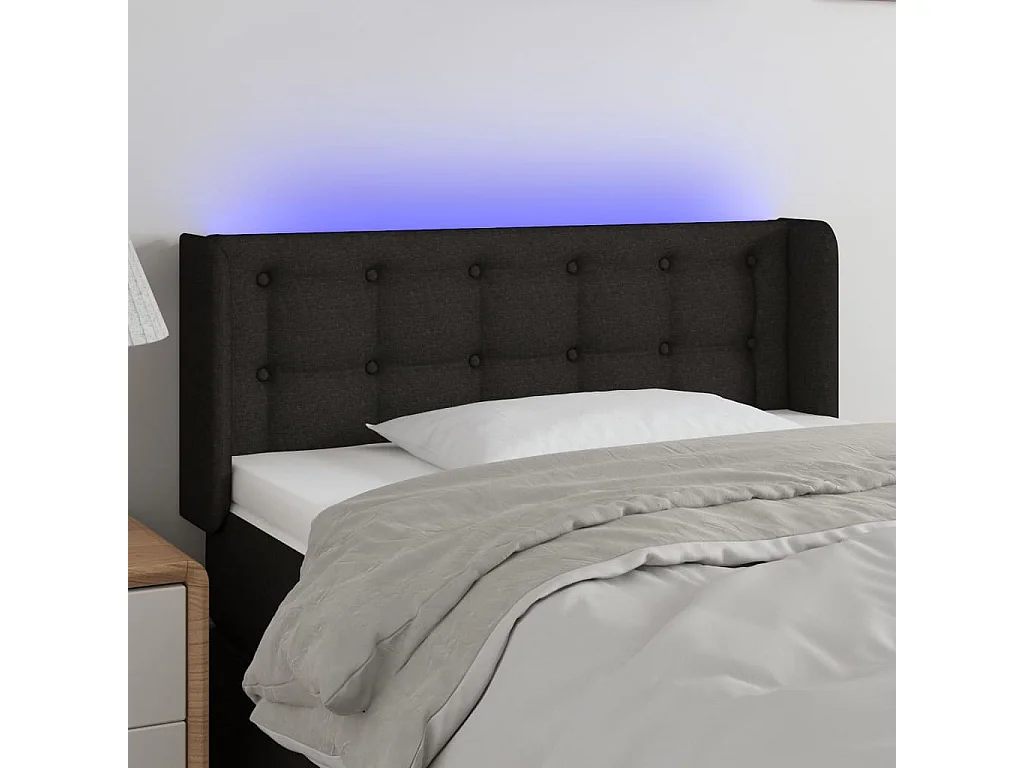 Hoofdbord | Hoofdeinde LED 83x16x78/88 cm stof zwart