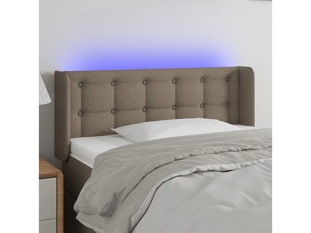 Hoofdbord | Hoofdeinde LED 93x16x78/88 cm stof taupe