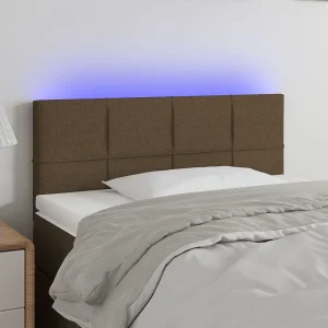Hoofdbord | Hoofdeinde LED 100x5x78/88 cm stof donkerbruin Hoofdbord | Hoofdeinde LED 100x5x78/88 cm stof donkerbruin
