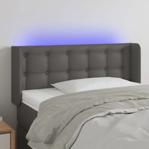 Hoofdbord | Hoofdeinde LED 93x16x78/88 cm kunstleer grijs Hoofdbord | Hoofdeinde LED 93x16x78/88 cm kunstleer grijs