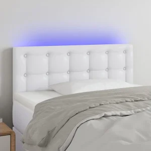 Hoofdbord | Hoofdeinde LED 100x5x78/88 cm kunstleer wit Hoofdbord | Hoofdeinde LED 100x5x78/88 cm kunstleer wit
