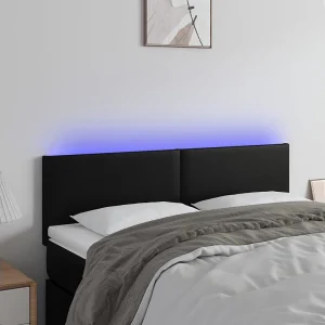 Hoofdbord | Hoofdeinde LED 144x5x78/88 cm kunstleer zwart