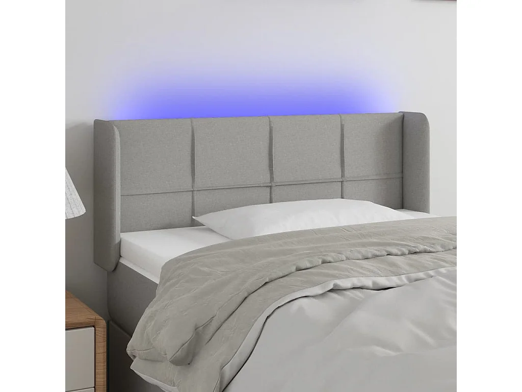 Hoofdbord | Hoofdeinde LED 83x16x78/88 cm stof lichtgrijs