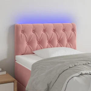 Hoofdbord | Hoofdeinde LED 80x7x78/88 cm fluweel roze Hoofdbord | Hoofdeinde LED 80x7x78/88 cm fluweel roze
