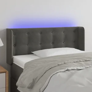 Hoofdbord | Hoofdeinde LED 103x16x78/88 cm fluweel donkergrijs Hoofdbord | Hoofdeinde LED 103x16x78/88 cm fluweel donkergrijs