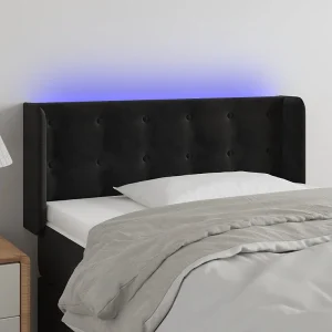 Hoofdbord | Hoofdeinde LED 83x16x78/88 cm fluweel zwart