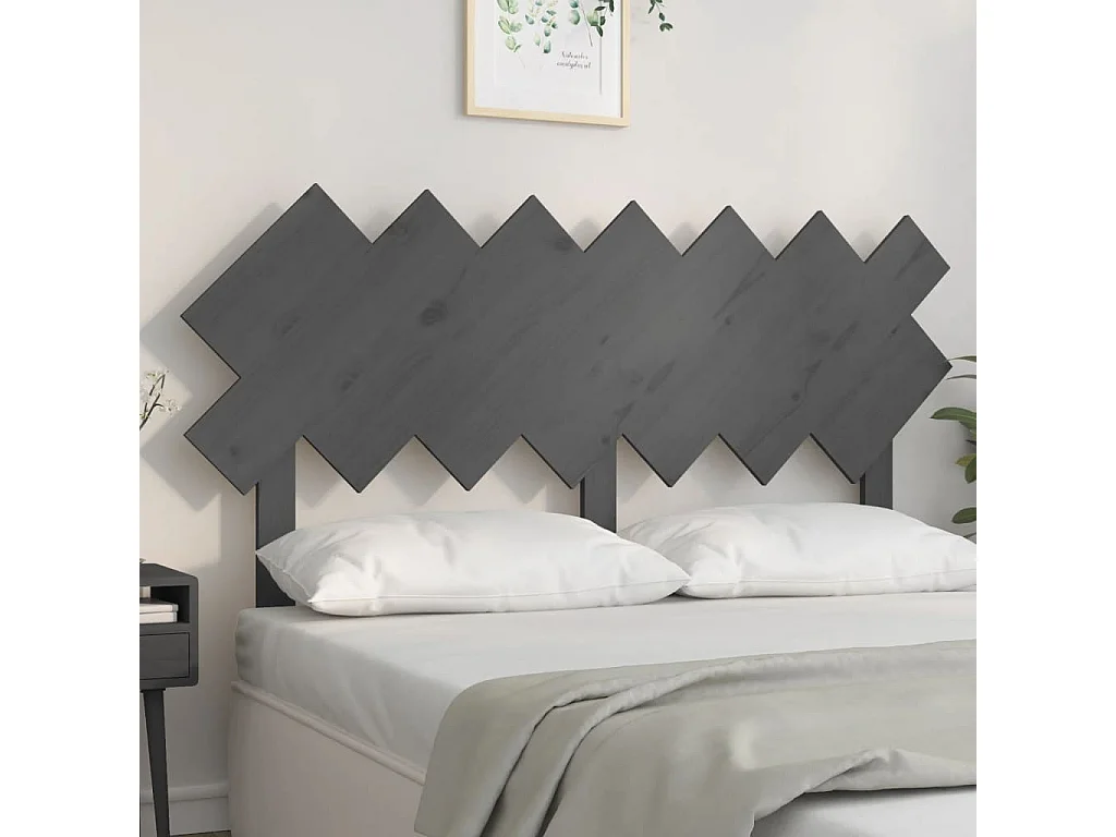 Hoofdbord | Hoofdeinde 151,5x3x81 cm massief grenenhout grijs