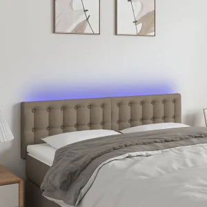 Hoofdbord | Hoofdeinde LED 144x5x78/88 cm stof taupe