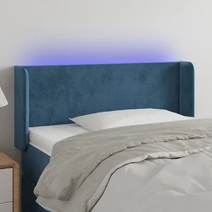 Hoofdbord | Hoofdeinde LED 103x16x78/88 cm fluweel donkerblauw Hoofdbord | Hoofdeinde LED 103x16x78/88 cm fluweel donkerblauw