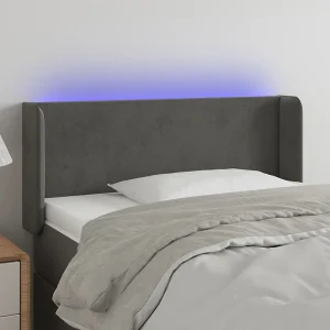 Hoofdbord | Hoofdeinde LED 93x16x78/88 cm fluweel donkergrijs Hoofdbord | Hoofdeinde LED 93x16x78/88 cm fluweel donkergrijs