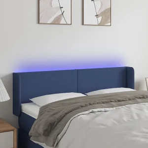 Hoofdbord | Hoofdeinde LED 147x16x78/88 cm stof blauw