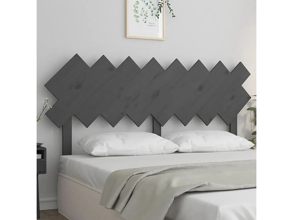 Hoofdbord | Hoofdeinde 159,5x3x80,5 cm massief grenenhout grijs