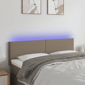 Hoofdbord | Hoofdeinde LED 144x5x78/88 cm stof taupe