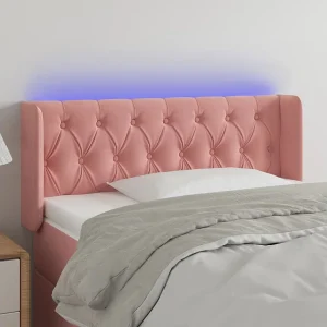 Hoofdbord | Hoofdeinde LED 93x16x78/88 cm fluweel roze Hoofdbord | Hoofdeinde LED 93x16x78/88 cm fluweel roze