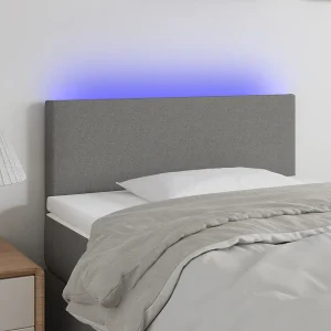 Hoofdbord | Hoofdeinde LED 80x5x78/88 cm stof donkergrijs
