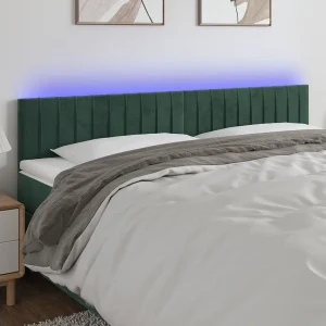 Hoofdbord | Hoofdeinde LED 160x5x78/88 cm fluweel donkergroen Hoofdbord | Hoofdeinde LED 160x5x78/88 cm fluweel donkergroen