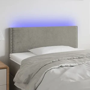 Hoofdbord | Hoofdeinde LED 100x5x78/88 cm fluweel lichtgrijs Hoofdbord | Hoofdeinde LED 100x5x78/88 cm fluweel lichtgrijs