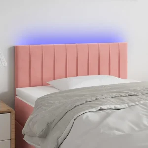 Hoofdbord | Hoofdeinde LED 80x5x78/88 cm fluweel roze